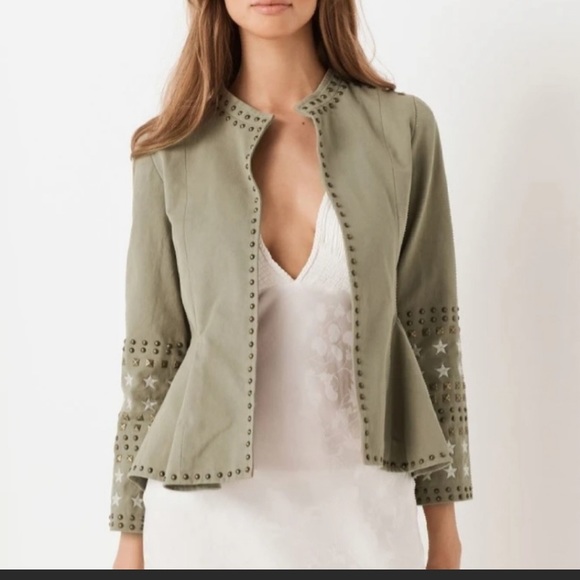 NWT Spell and the Gypsy Eagleback Matinee Khaki Bohemian Peplum Hem Jacket XS - Picture 8 of 16